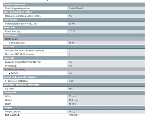 SIMATIC S7-200 SMART CM 01 RS485 9-pool D-sub-pin ondersteunt Freeport 6ES72885CM010AA0