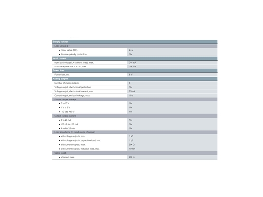 SIMATIC S7-300 PLC Analog Output SM 332 Geïsoleerd 8 AO U/I Siemens 6ES73325HF000AB0