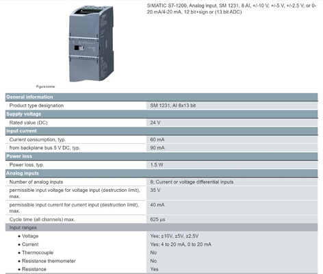 SIMATIC S7-1200 SM 1231 8 AI 12 bit signaal Analoog Input Module Communicatie Interface Andere