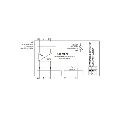 HYTECH Oorspronkelijke SIEMENS SITOP PSU8200 24V DC 20A gestabiliseerde voedingsmodule 6EP1336-3BA10