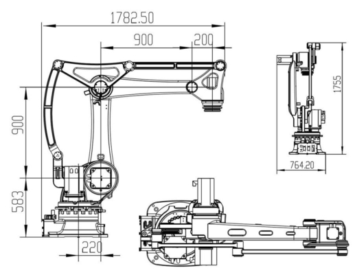 GBS50-K2220 50 kg palletiseringsrobot stapelen en 4-assige verticale multi-verbindingsoplossing