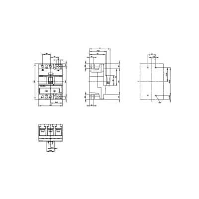 100% getest Siemens 3VA1220-5EF32-0AA0 MCCB IEC FS250 200A 3P 55KA TM ATAM Power Off Knife