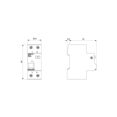 Siemens 5SU1353-1KK16 FI/LS AC 30MA 1 N-P C16 4.5KA Reststroomschakelaar MCB combo