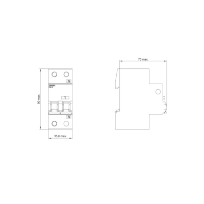 RCBO 6 kA 1P N Type AC 30 mA C-Char In 32 A Un AC 230 V Voor Siemens 5SU9356 1KK32