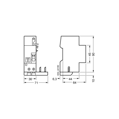 5SM2322-6 RCBO 6 kA 1P N Type AC 30 mA C-Char In 32 A Un AC 230 V Voor Siemens 5SM2322
