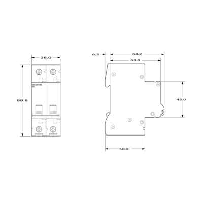 5TL12630 5TL-serie ontkoppeling 5TL1 63A 2P 5TL1263-0 voor Siemens Original Packaging