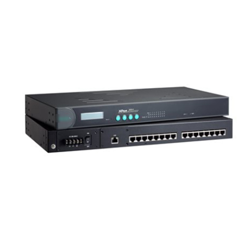 NPORT 5630-16 100 tot 240 VAC of 88 tot 300 VDC Serial Server voor MOXA DHL TNT UPS FEDEX EMS
