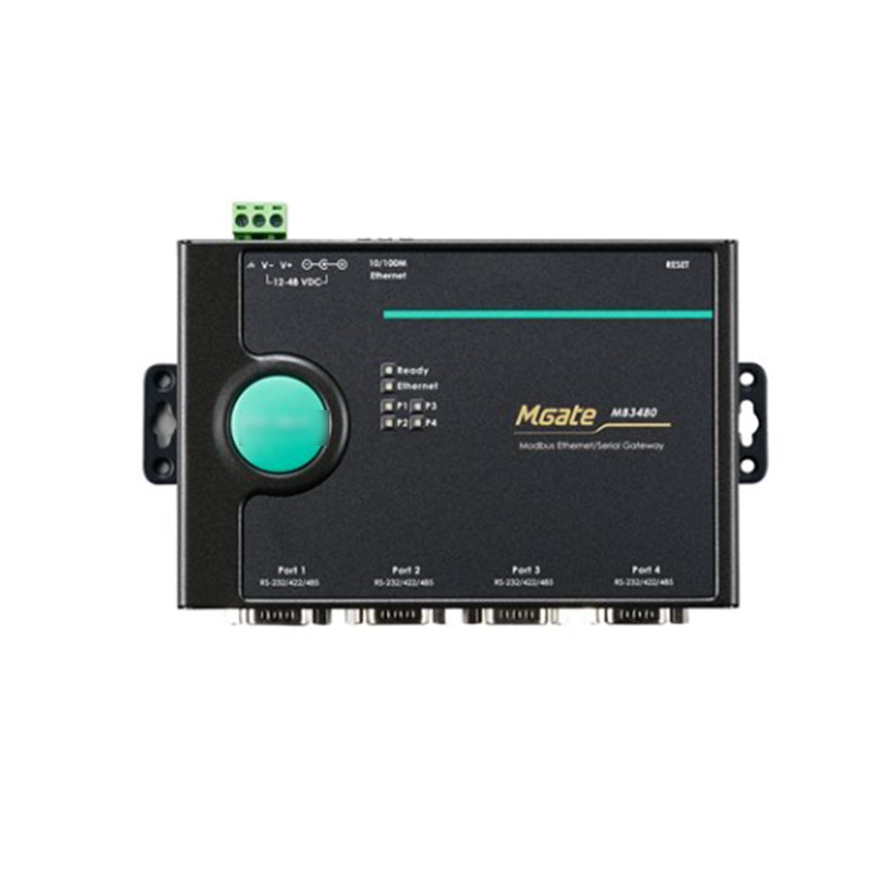 1 2 en 4 poorten Standard Serial Port to Ethernet Modbus Gateway MGATE MB3180 voor MOXA