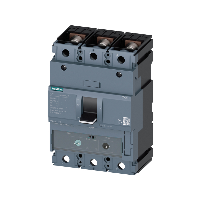 100% getest Siemens 3VA1220-5EF32-0AA0 MCCB IEC FS250 200A 3P 55KA TM ATAM Power Off Knife