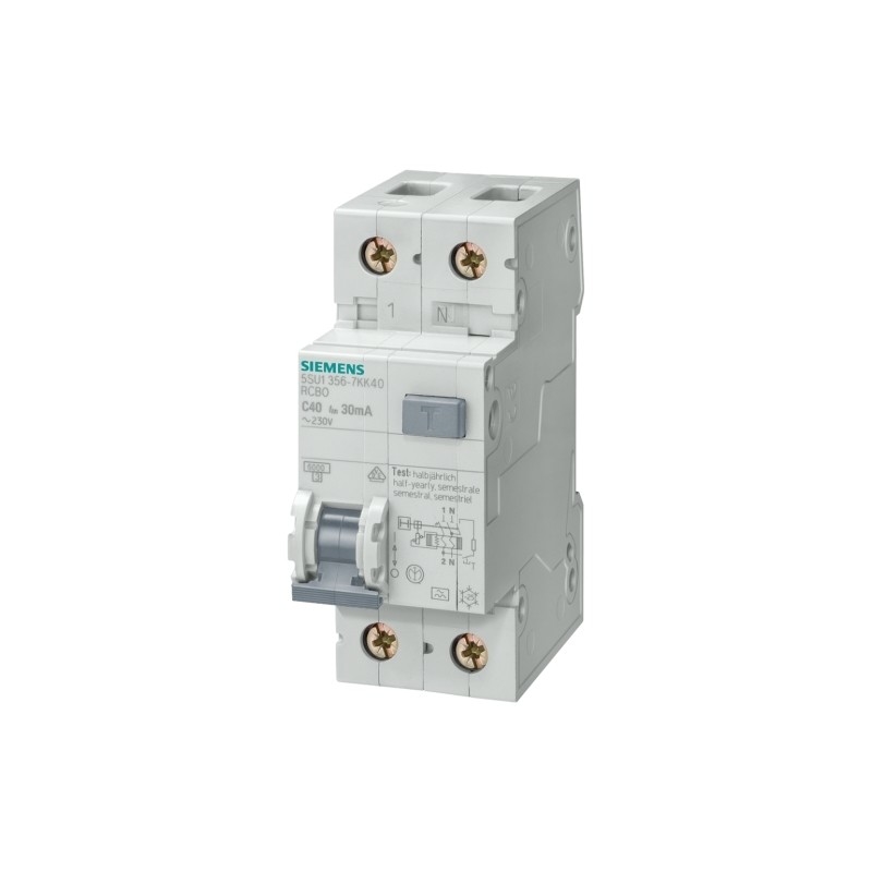 Siemens 5SU1353-1KK16 FI/LS AC 30MA 1 N-P C16 4.5KA Reststroomschakelaar MCB combo