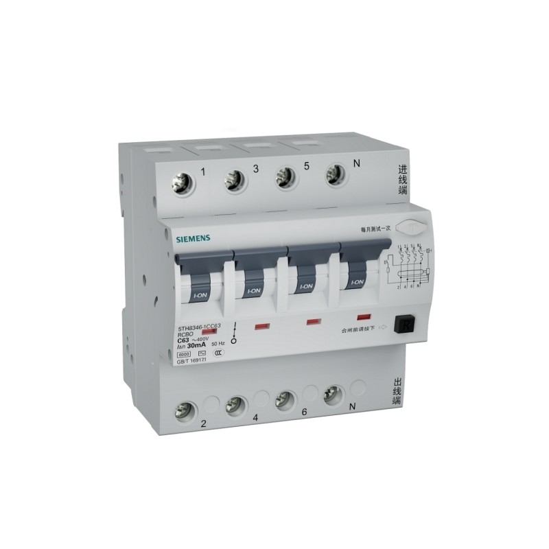 Siemens 5TH8346-1CC32 RCBO 4P C32 30mA ELE AC-circuitbreaker voor communicatieinterface